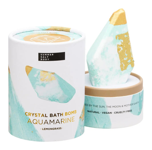 Crystal Bath Bomb - Aquamarine - Lemongrass